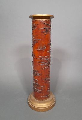 Rouleau à impression pour papier-peint ou tissu, en bois à m…