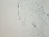 a drawing of a man with a hat and a cane