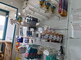 a room with a lot of items on the wall