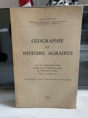COLLECTIF - Géographie et histoire agraires.
