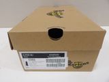 a cardboard box with a sticker on the inside of it