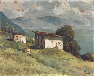 Lucien POIGNANT (1905-1641) La maison du berger, vue du lac …