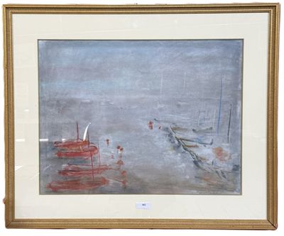 Françoise LANDOWSKI (XXe) , "SIX FOUR" pastel sur papier, SB…