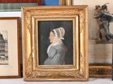 a picture of a woman in a bonnet and a picture of a woman in a bonnet