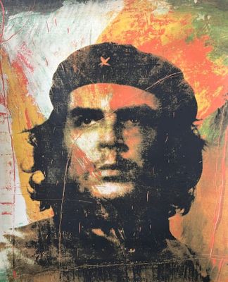an image of a painting of a man with a cheetah hat