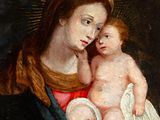 an image of a painting of a woman holding a baby