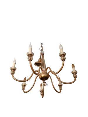 Lustre en verre à sept bras de lumière orné d'une boule cent…