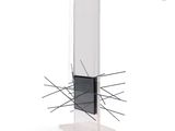 an image of a display with a white and black design