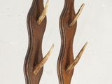 three pieces of wood are arranged on a wall with antelope antelope antelope antelope antelope antelope antelope ant