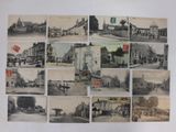 an old photo of a bunch of old postcards with pictures of people and buildings