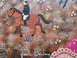une image d'un tableau représentant un homme à cheval dans un champ