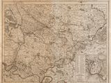 une vieille carte de l'Angleterre avec les routes et les villes