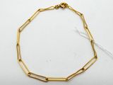 a gold plated bracelet with a chain link and a clasp