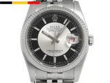rolex datejuste stainless steel black dial mens watch