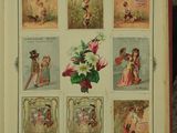 an old book with pictures of children and flowers