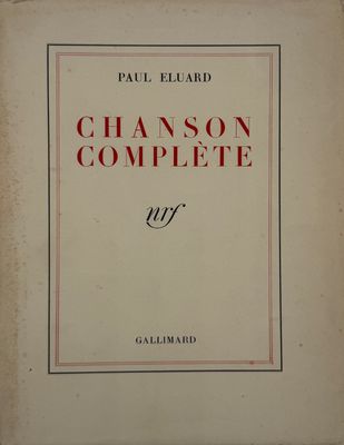 the cover of the book chanson complete by paul elgard