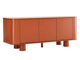 the sideboard is made of wood and has three doors
