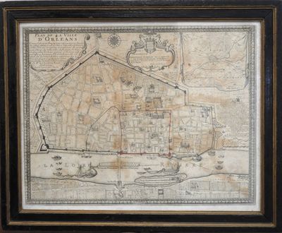 un vieux plan de la ville de londres dans un cadre en bois