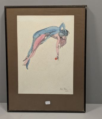 une image représentant un tableau où l'on voit une femme en équilibre sur les mains