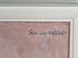 an image of a painting of a cat sitting on a window sill