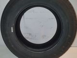 tires are lined up on a white surface in a room