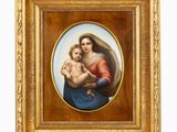a painting of a woman holding a baby in her arms
