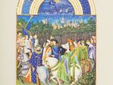 an image of a painting of a group of people riding on horses