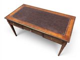an image of a coffee table with a leather top on a white background