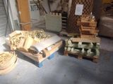 many crates of food sitting on the floor in a warehouse