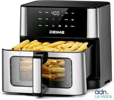 une photo d'une friteuse à air chaud électrique contenant des frites