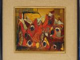 an oil painting of a group of people in a room