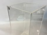 clear acrylic display case with lid and base