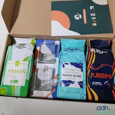 a box with a lot of different items in it