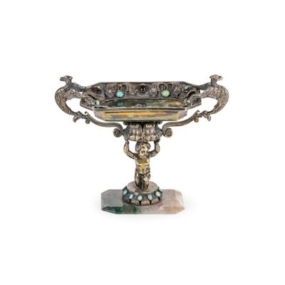 Petit ÉLÉVateur EN Argent ET Jaspe DE Corse, 19e SIÈCle