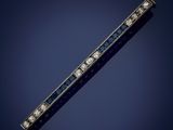 an art deco diamond and sapphire bar broochle