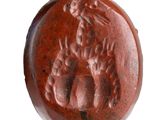 an image of a red seal with a man and a woman on it