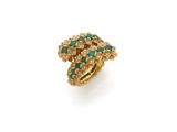 an emerald and diamond ring, by van cleef