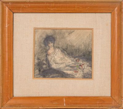 une image d'un tableau représentant une femme assise sur un lit