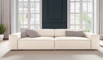 Canapé 3 places JODIE MICADONI, en velours beige, dimensions…