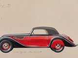 une image représentant le dessin d'une voiture rouge et noire