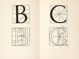 an open book with a drawing of letters and numbers on it