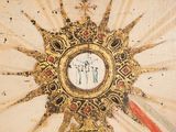 an image of a painting of a cross with a dove above it