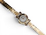 an image of a woman ' s wrist watch on a white surface
