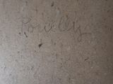 a close up of the writing on the floor