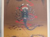 une photo d'une photo d'un scorpion accrochée au mur