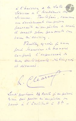 Jean CHARCOT. L.A.S., Neuilly-sur-Seine 20 avril 1933, à un …