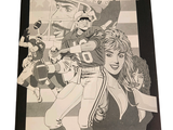 a black and white poster of a football game