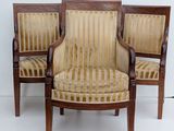 three wooden chairs with striped upholstered upholstered upholstered upholstered upholstered upholstered upholstered upholstered upholstered