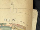 an old book with a drawing of a plane on it