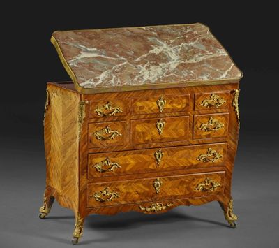 commode ancienne en bois avec dessus en marbre
